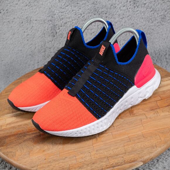 Nike React Phantom Run Flyknit 2 Shoes DX2354 001 Black Crimson Womens Size 9 - Picture 4 of 10